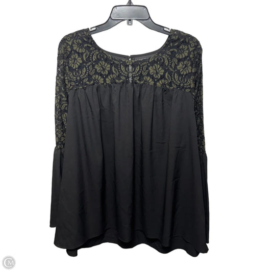 Top Long Sleeve By Lane Bryant In Black & Green, Size: 16
