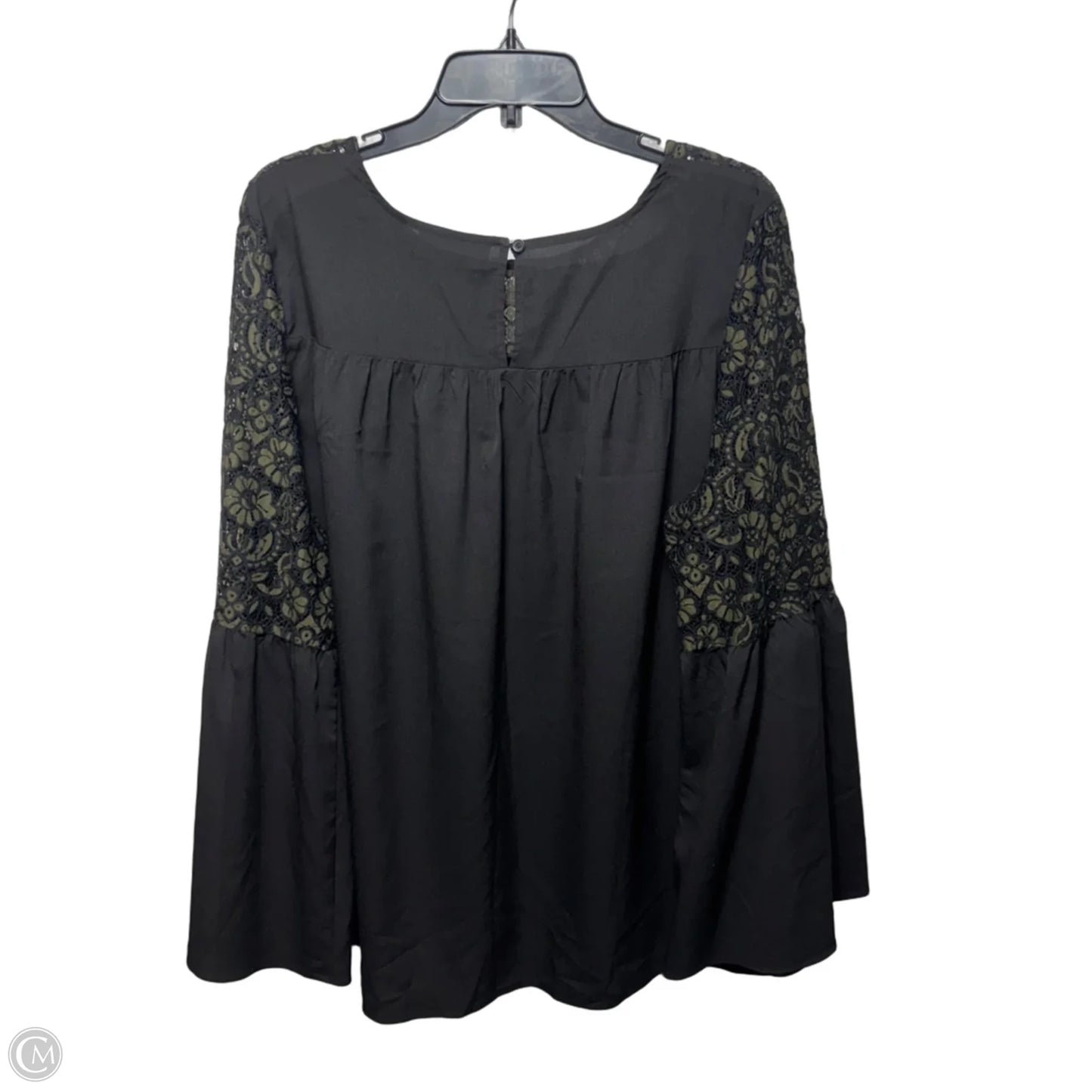 Top Long Sleeve By Lane Bryant In Black & Green, Size: 16