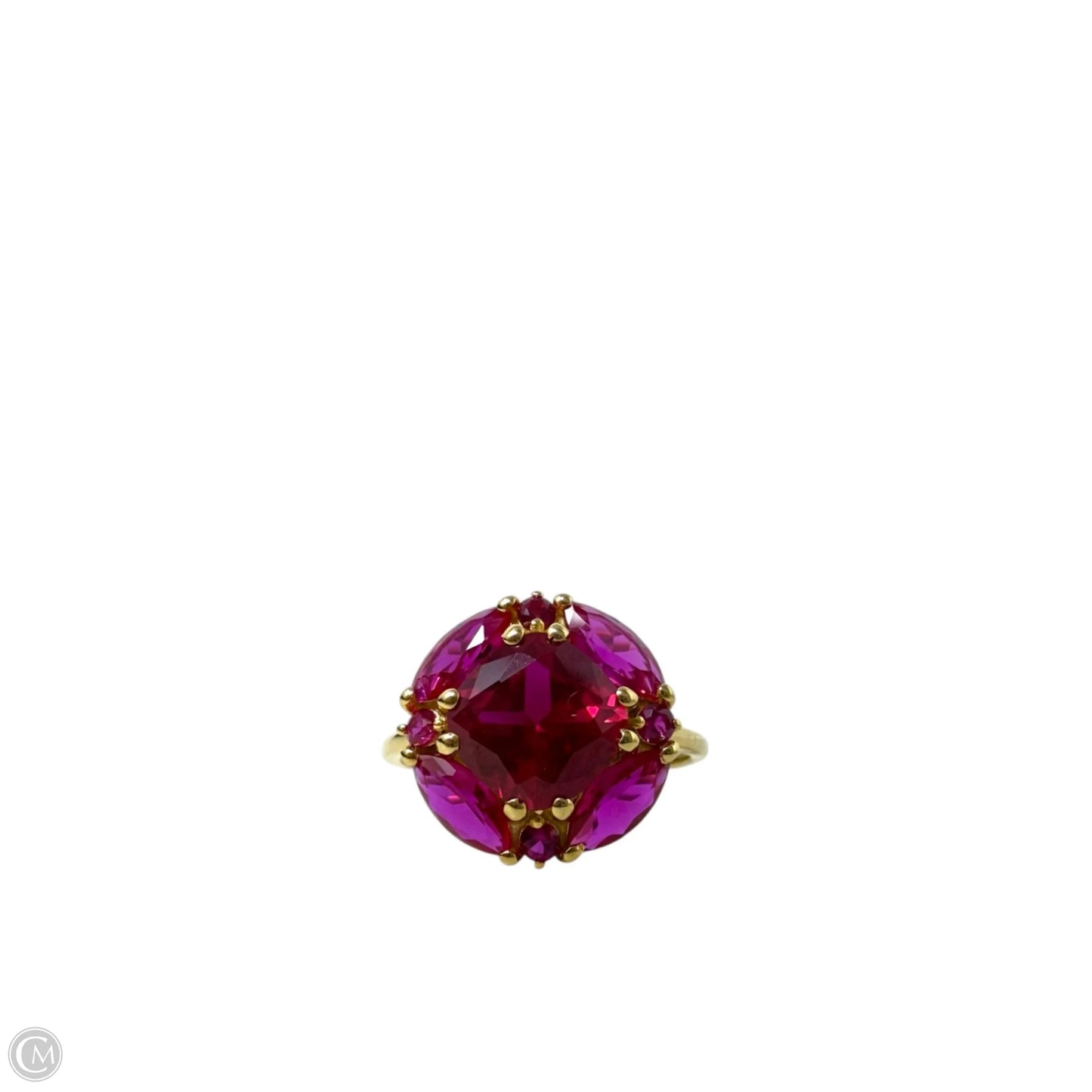 Ruby Tone Brass Cocktail Ring By YS Gems, Size: 7