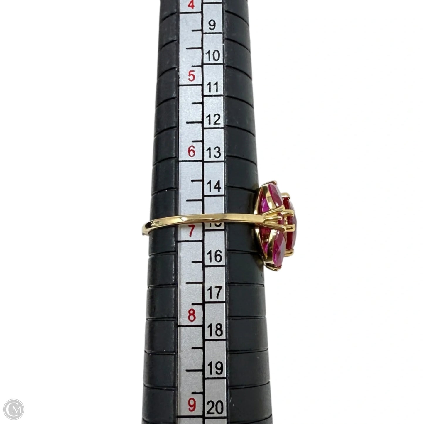 Ruby Tone Brass Cocktail Ring By YS Gems, Size: 7