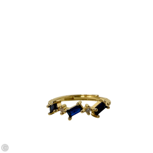 Blue & Clear Stone Adjustable Ring