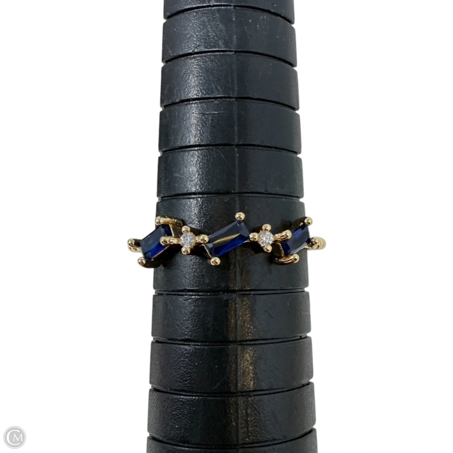 Blue & Clear Stone Adjustable Ring