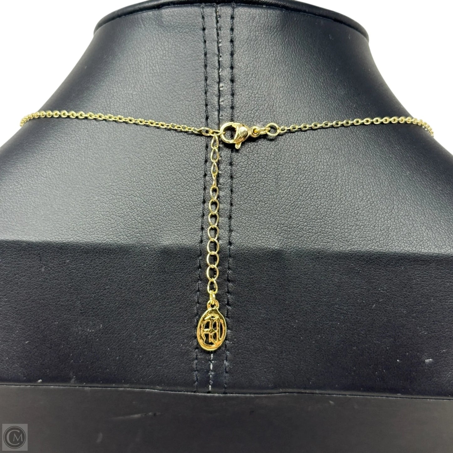 18K Gold Plated Geometric Cherry Quartz & Cubic Zirconia Pendant Necklace