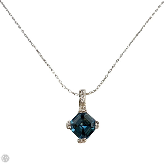 Blue & Clear Stone Pendant Necklace