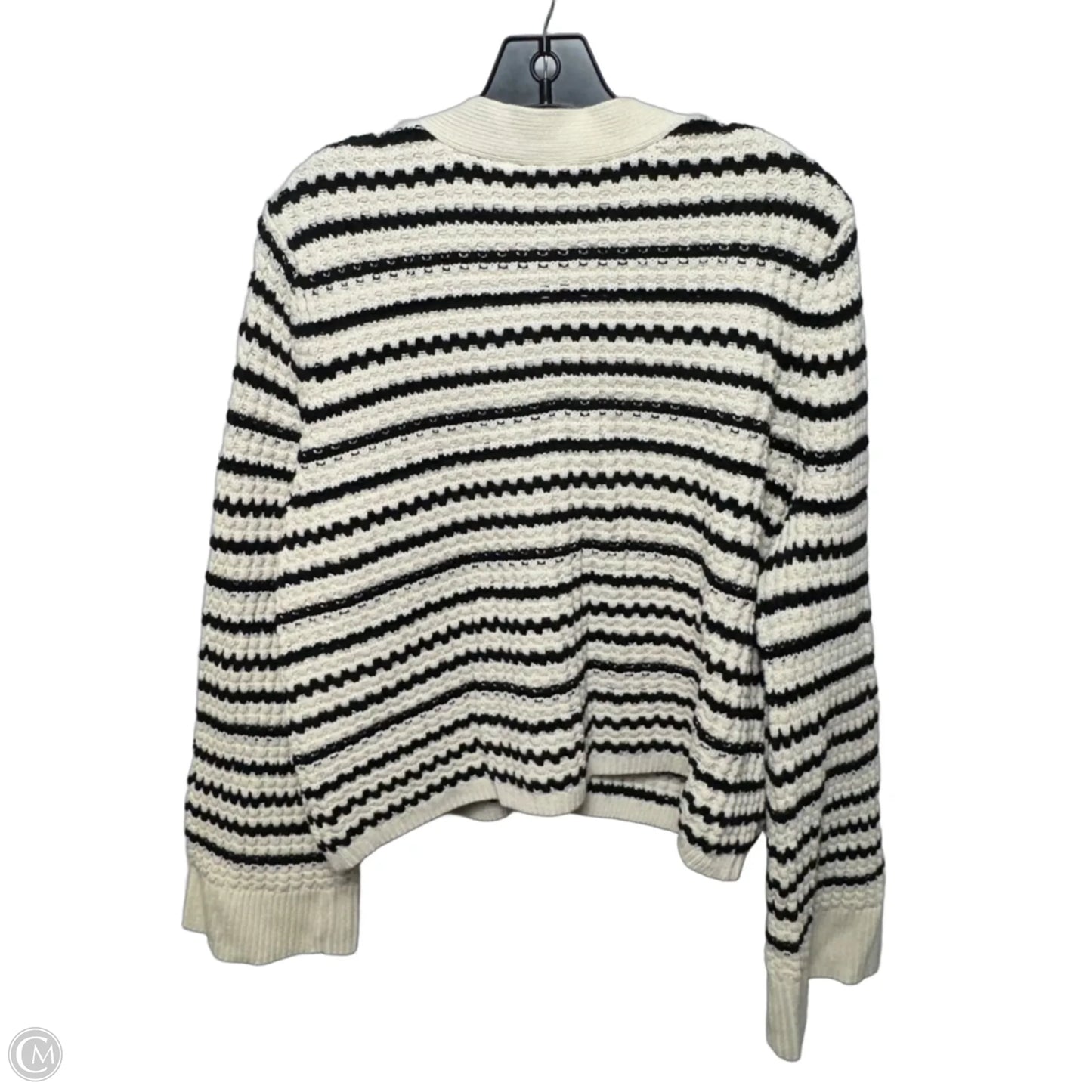 Cotton Sweater Cardigan By Gap In Striped Pattern, Size: L