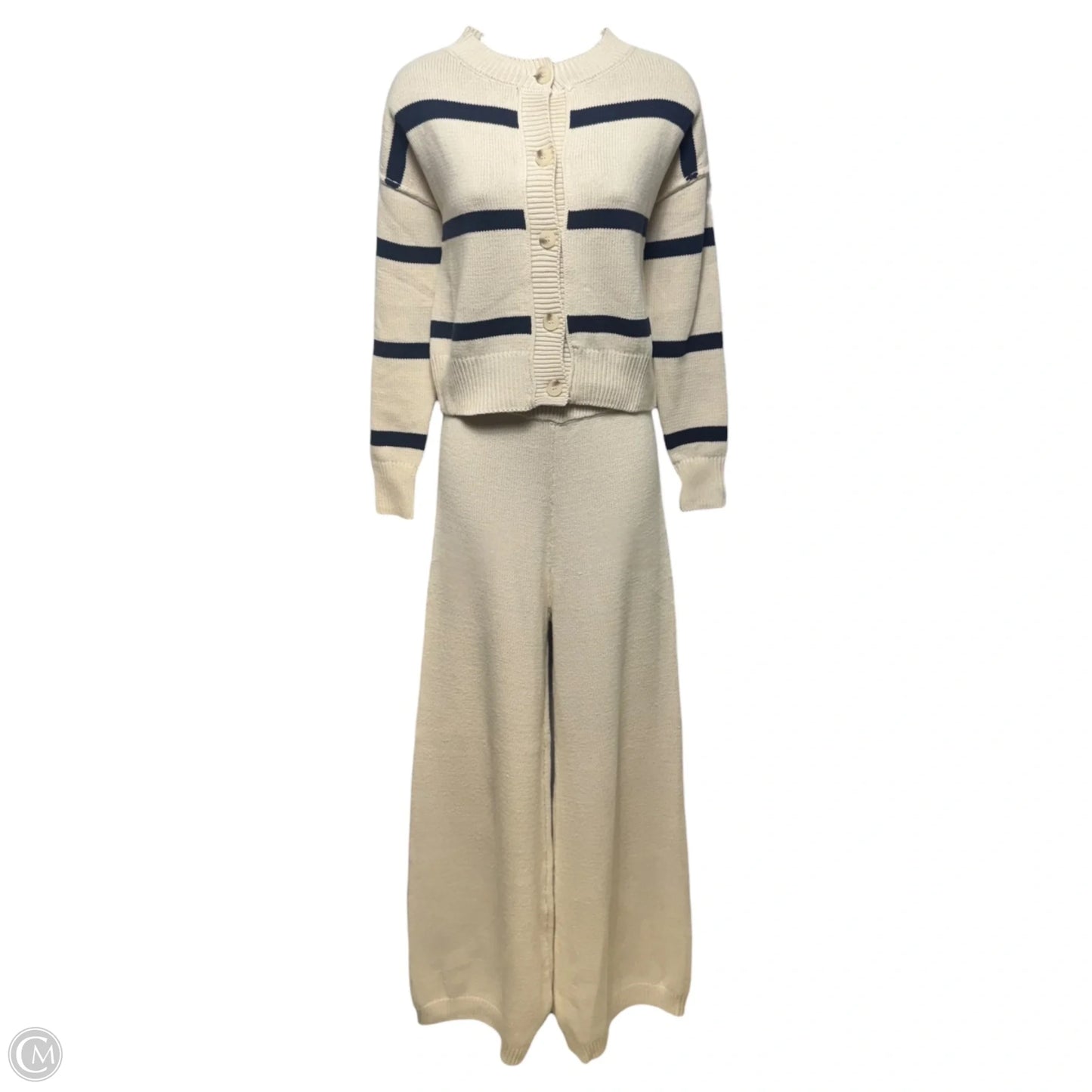 Knit Cardigan & Pants Set By Sincerely Jules In Cream, Size: S