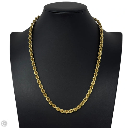 Italian Gold Over Sterling Silver Rope Chain Necklace  By Cmc