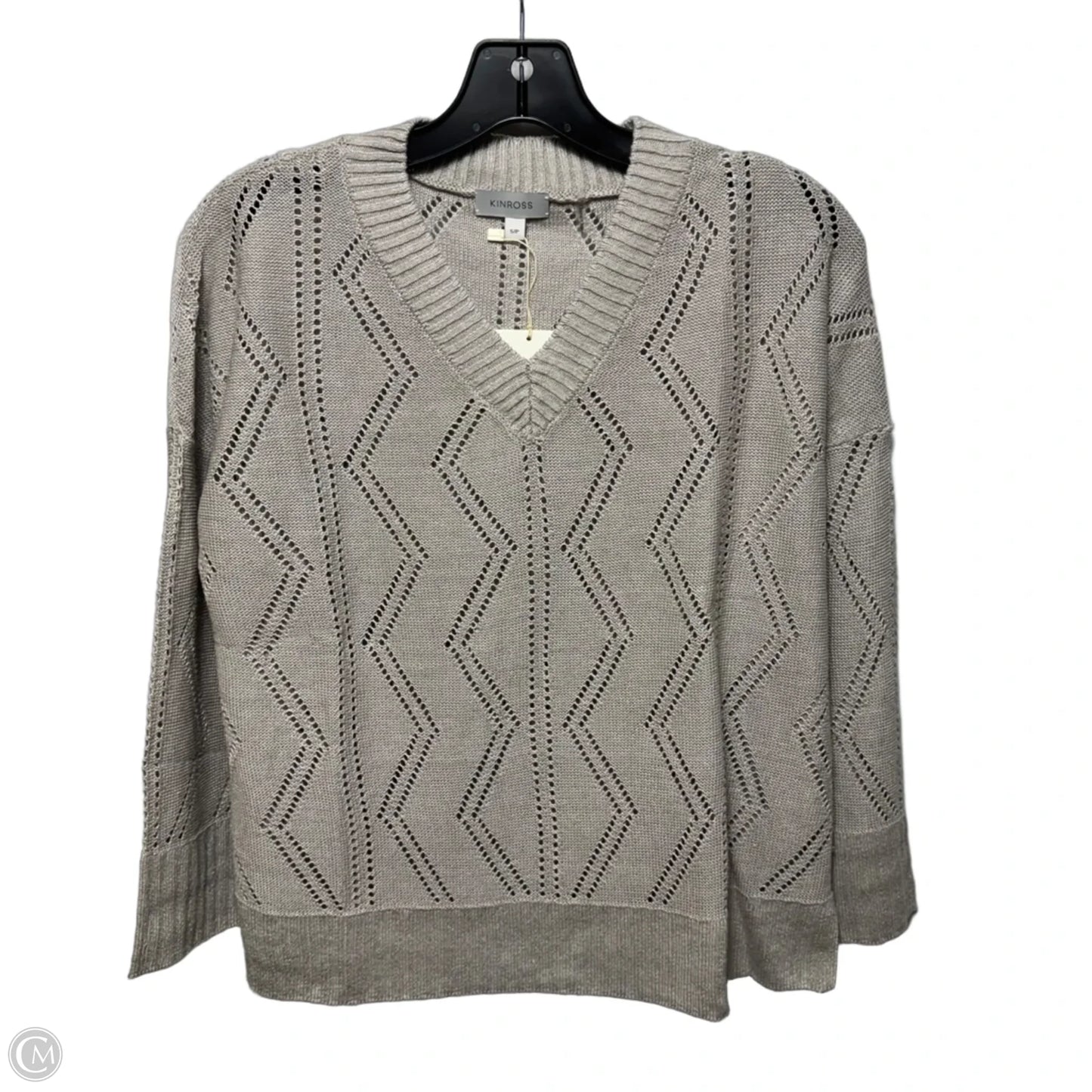 Linen Sweater By Kinross In Flax, Size: S