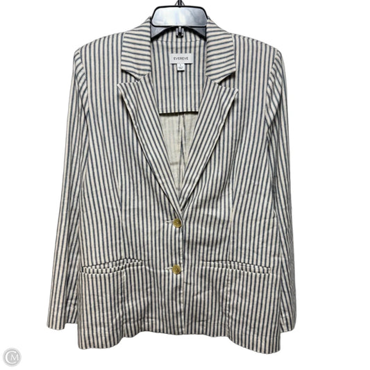 Linen Blend Blazer By Evereve In Striped Pattern, Size: S