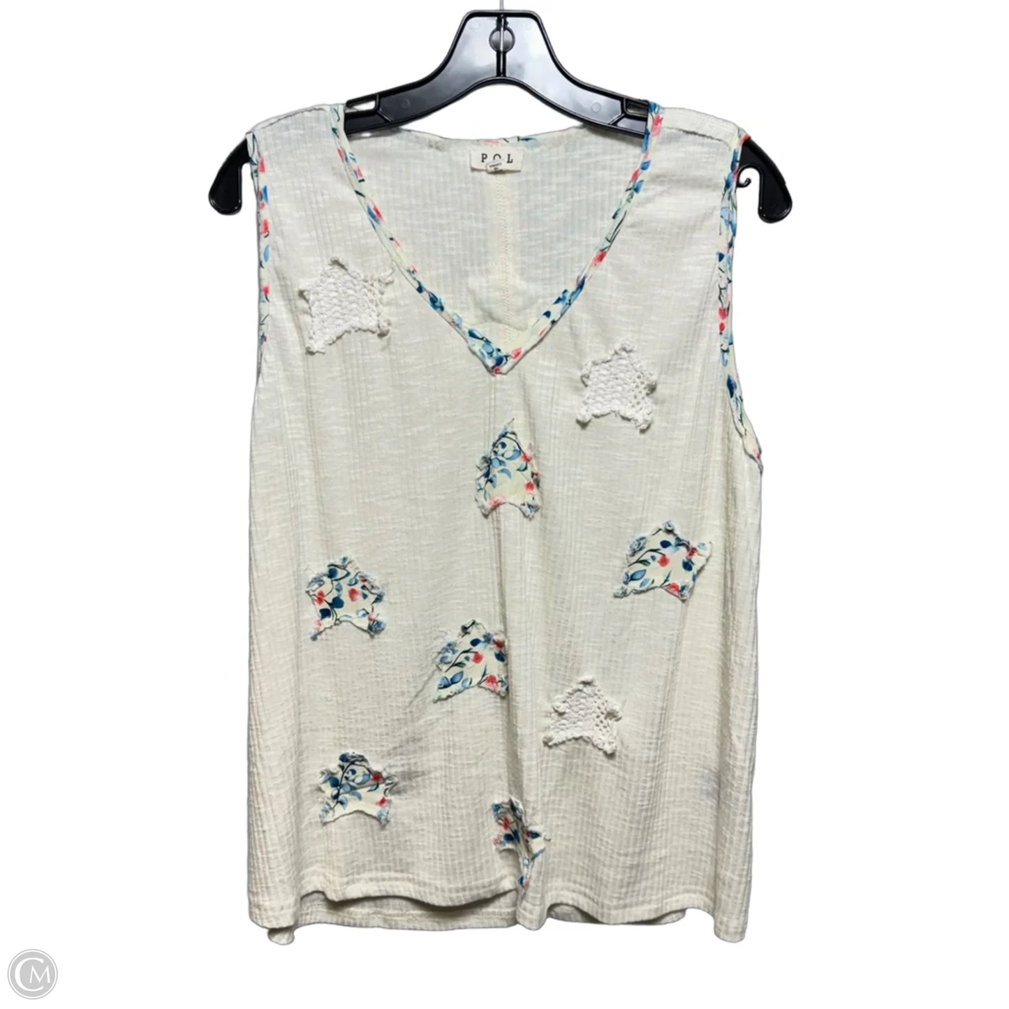 Star Top Sleeveless By Pol In Cream, Size: L