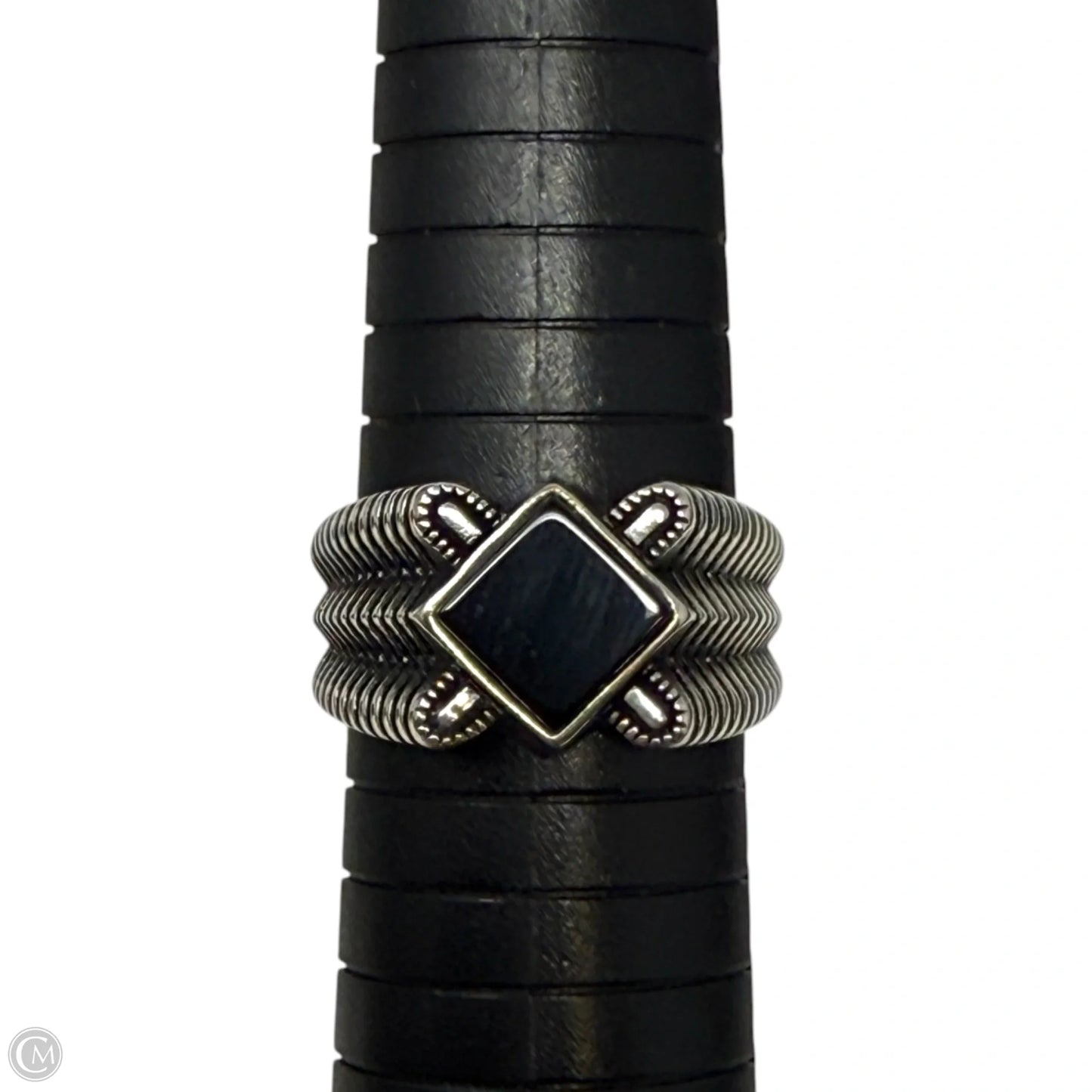 Handmade Turkish Sterling Silver Onyx Ring By Babylon Silver, Size: 12