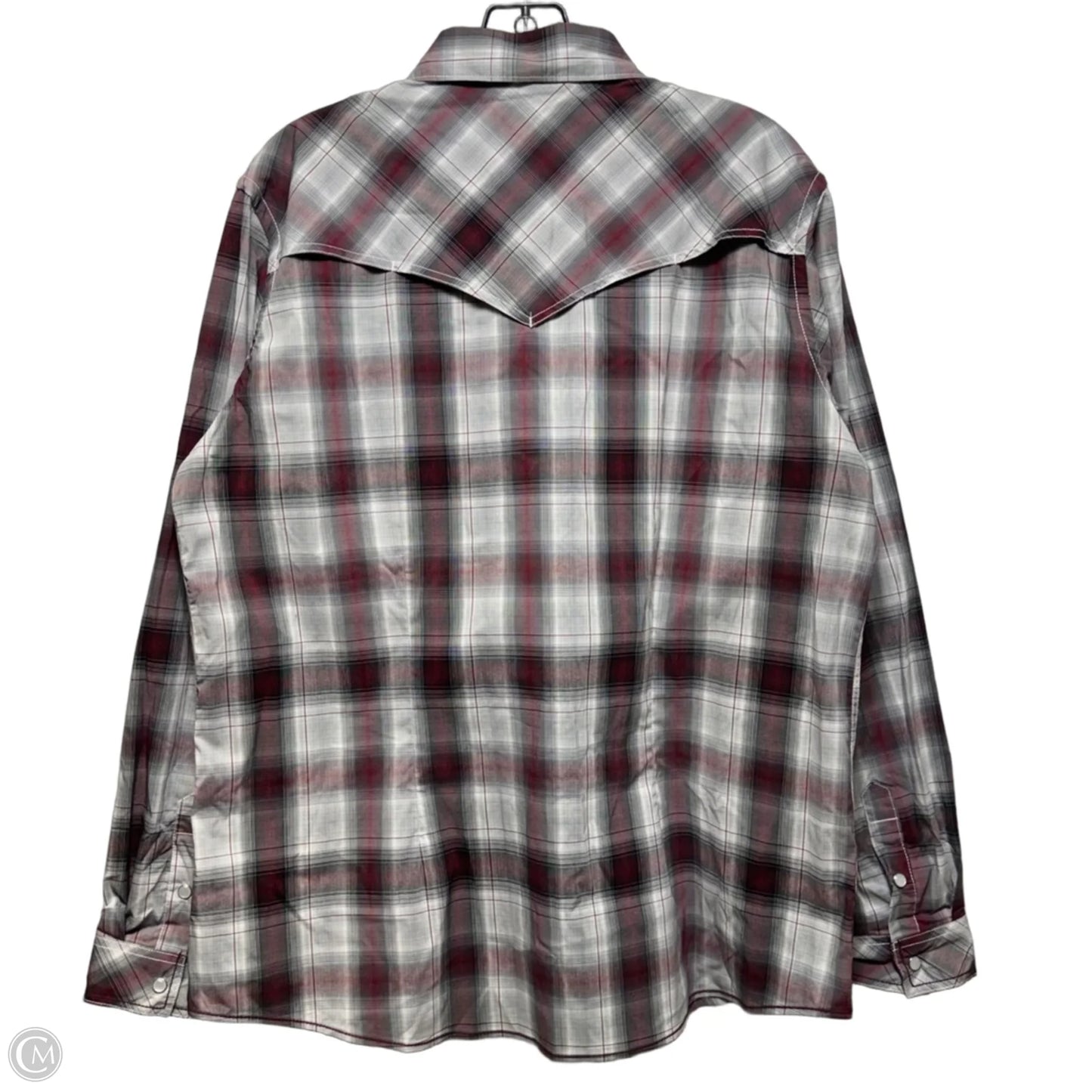 Top Long Sleeve By Panhandle In Plaid Pattern, Size: Xl