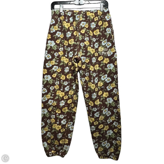 Pants Joggers By Teddy Fresh In Floral Print, Size: S