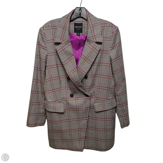 Double Breasted Blazer By Insight In Multi-colored Houndstooth, Size: 12