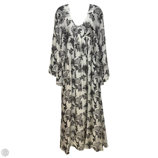 Silk Dress Casual Maxi By Banjanan In Black & White, Size: S