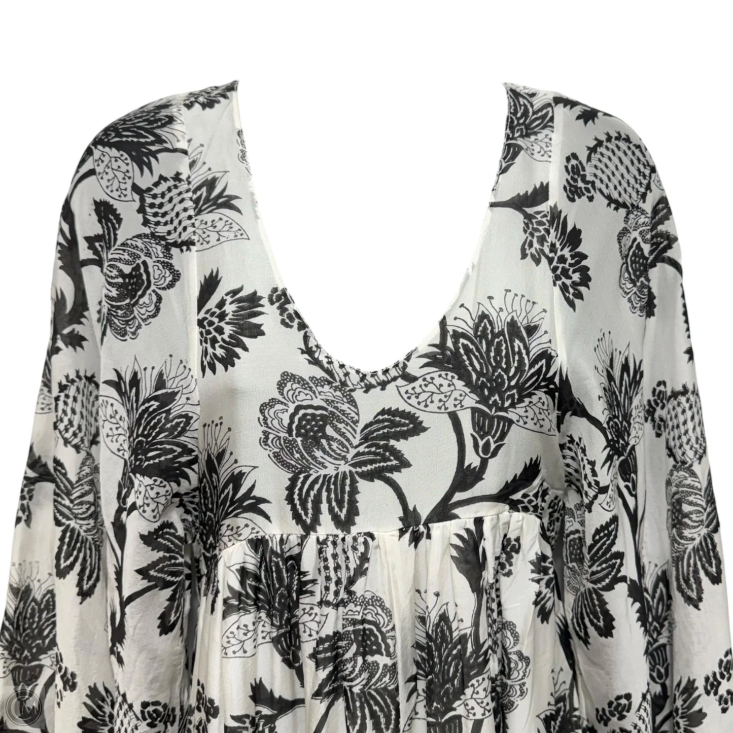 Silk Dress Casual Maxi By Banjanan In Black & White, Size: S