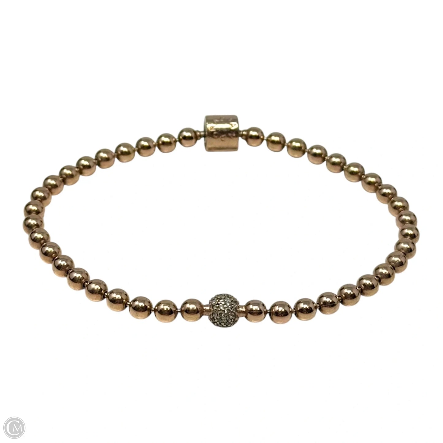 14k Rose Gold Plated Beads & Pavé Bracelet By Pandora