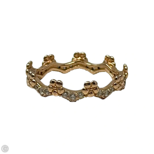 14k Rose Gold Plated & CZ Flower Crown Ring By Pandora, Size: 7.5