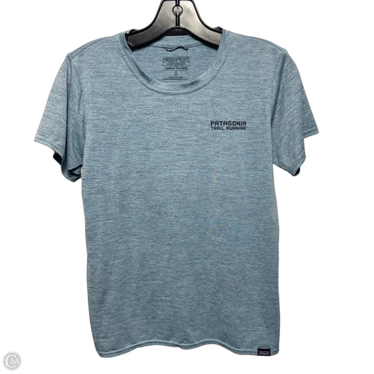 Trail Run Graphic Athletic Top Short Sleeve By Patagonia In Blue, Size: S