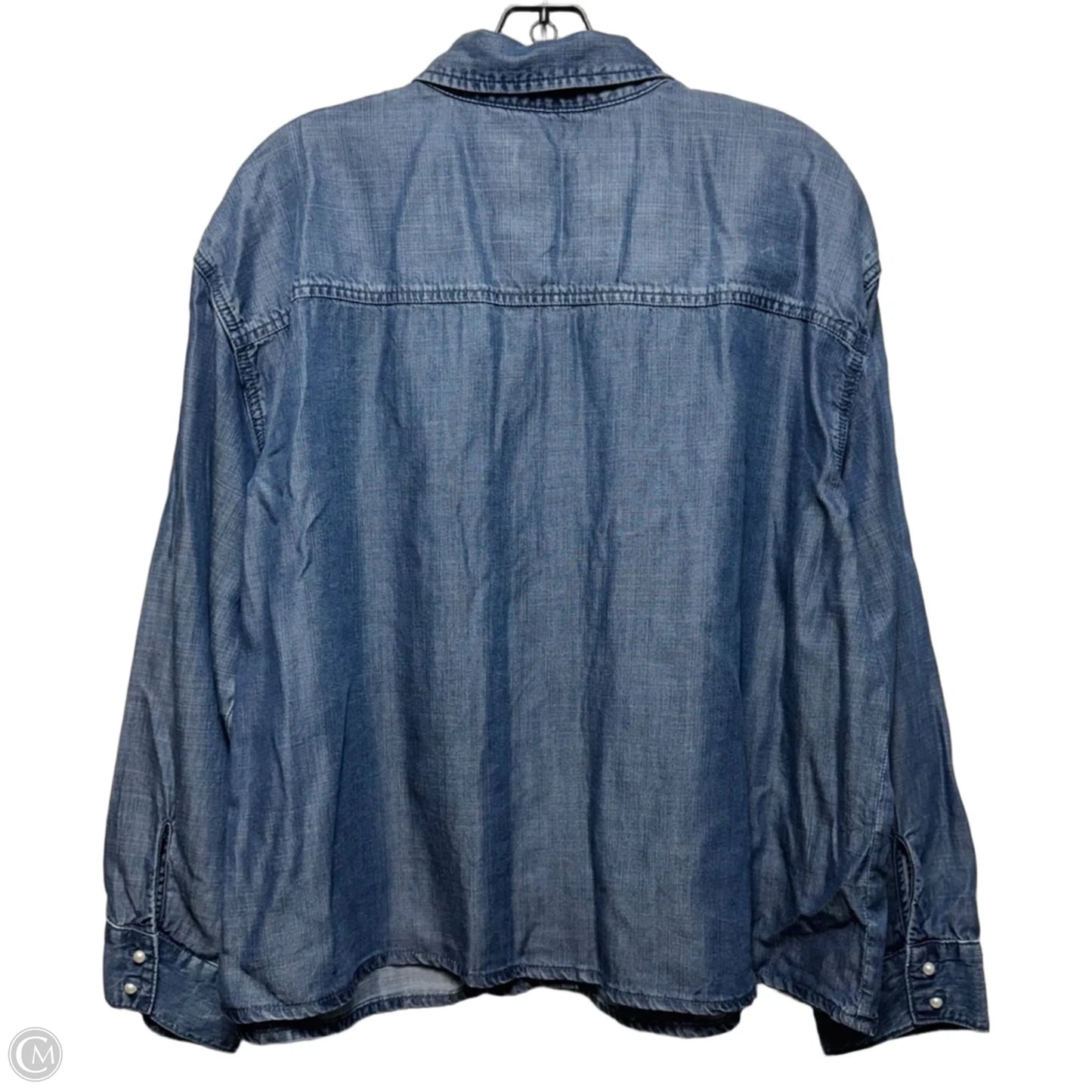 Top Long Sleeve By Chicos In Blue Denim, Size: 18