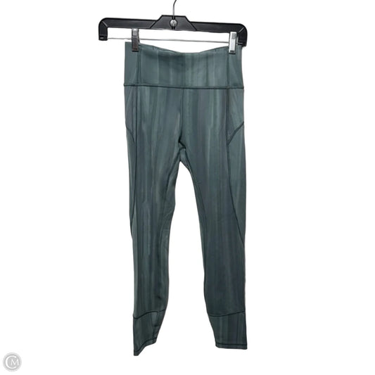 Athletic Leggings By Lululemon In Aqua, Size: 4