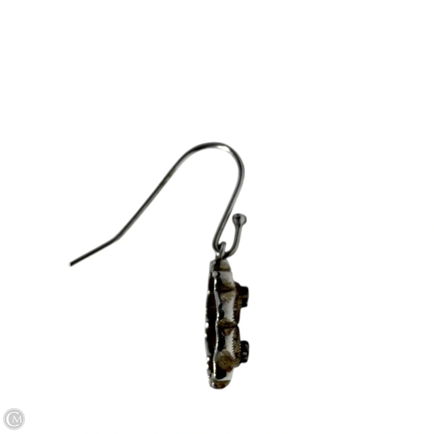Sterling Silver Filigree Crystal Accent Dangle Earrings