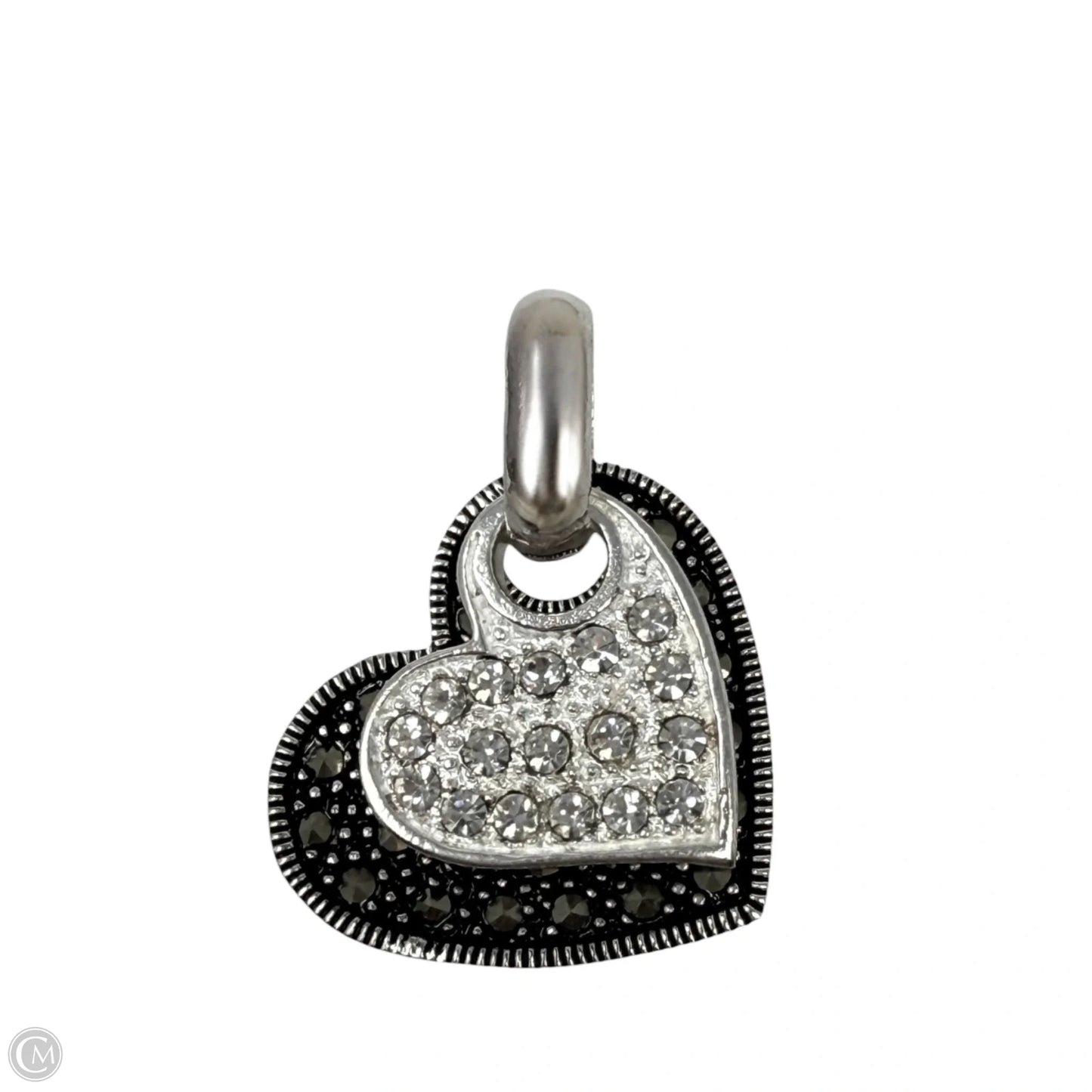 Sterling Silver & Marcasite Double Heart Pendant