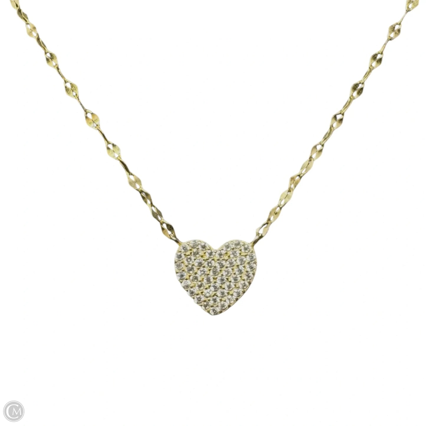 Heart On Gold Over Sterling Silver Necklace