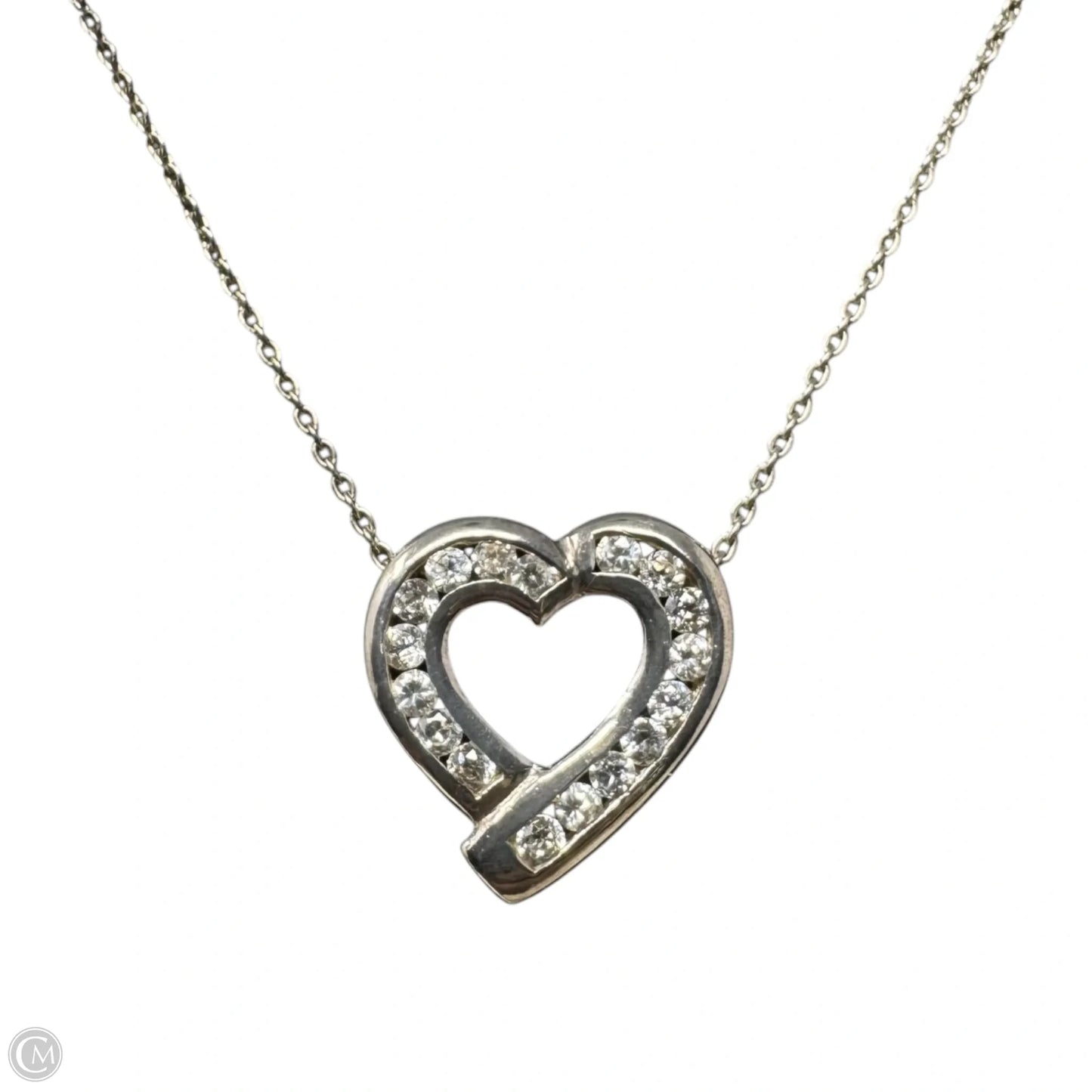 CZ & Sterling Silver Heart Necklace