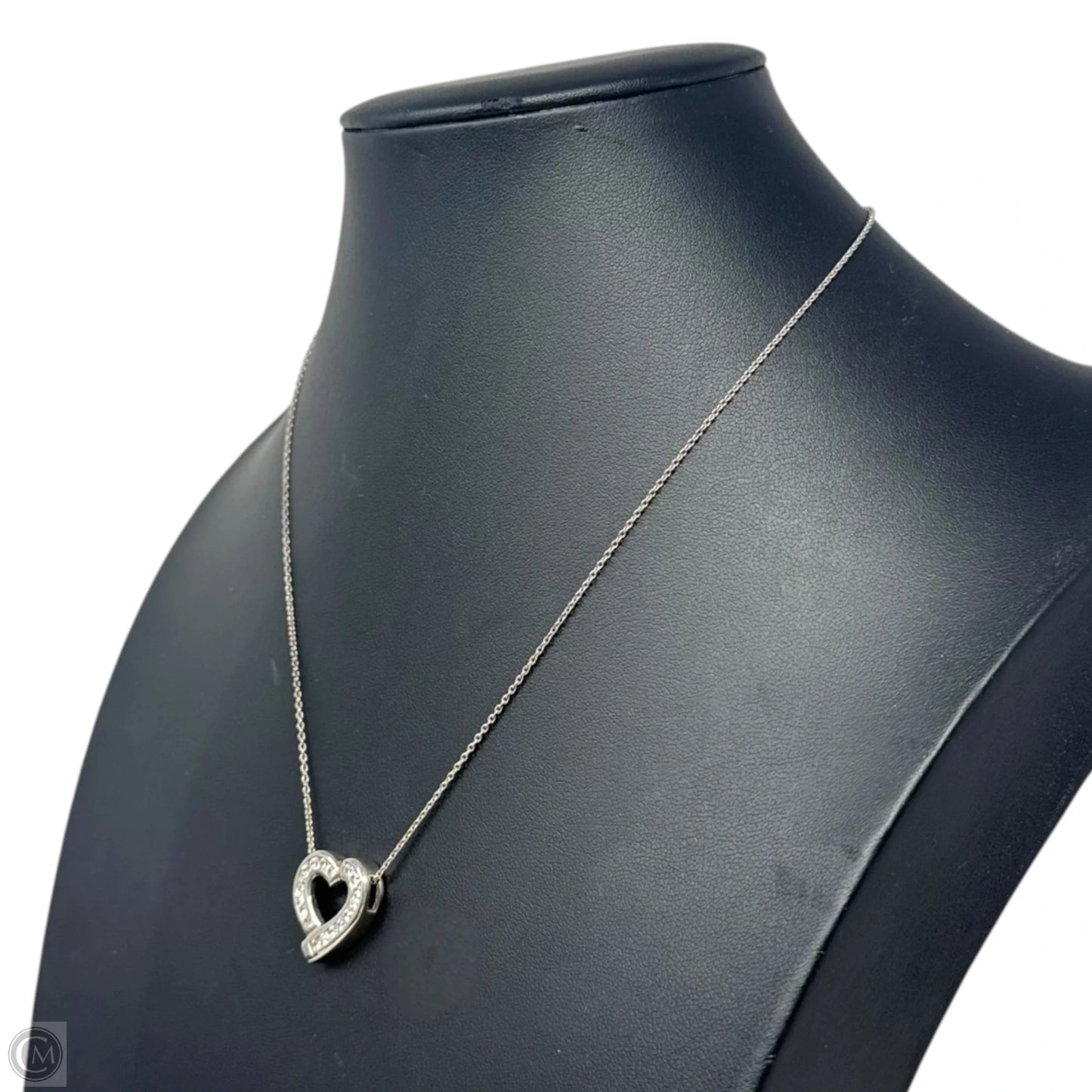 CZ & Sterling Silver Heart Necklace