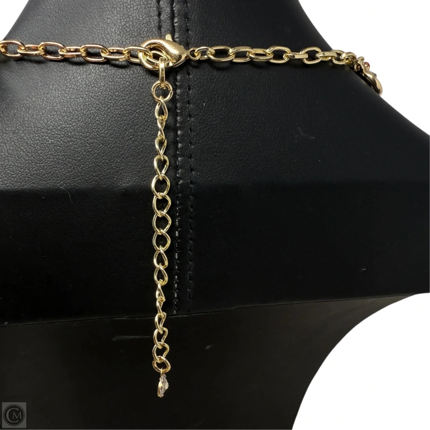 Gold Tone Multicolor Enamel Heart Collar Necklace