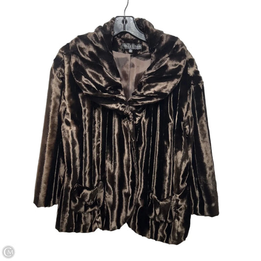 Jacket Faux Fur By Harve Bernard In Brown, Size: 12