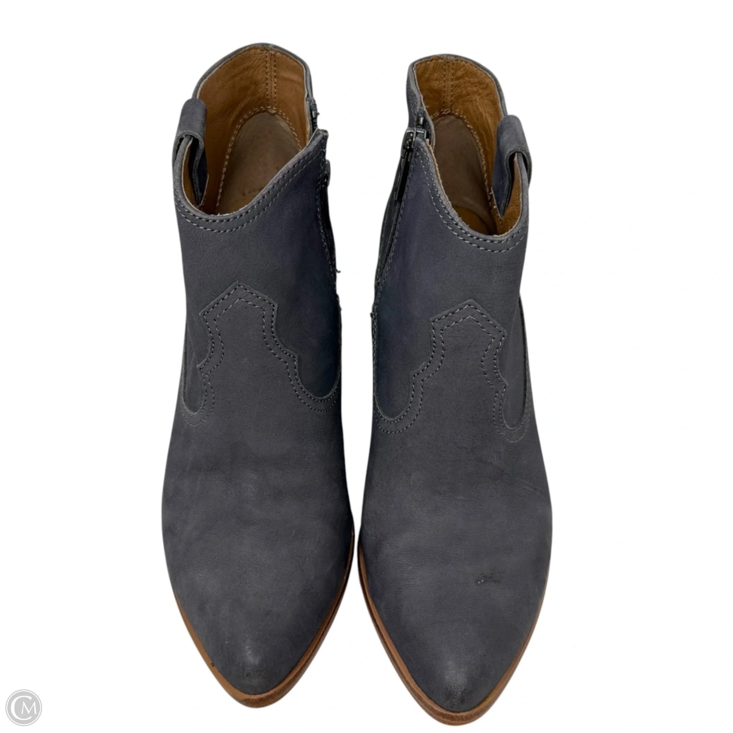Reina Suede Booties Designer By Frye In Grey, Size: 8.5