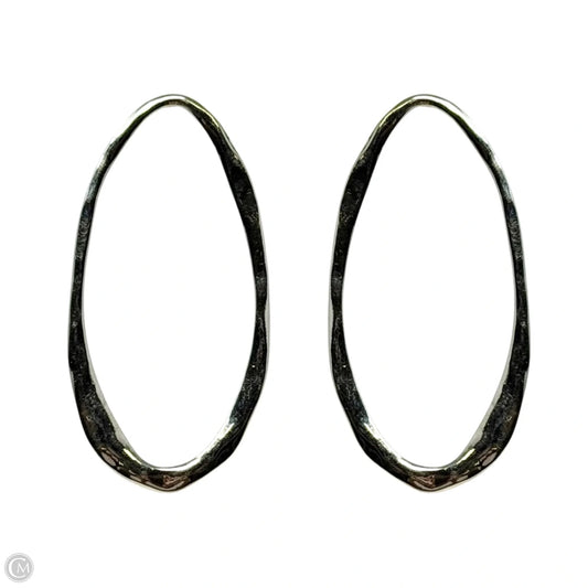 Long Silver Tone Oval Dangle Earrings By Robert Lee Morris