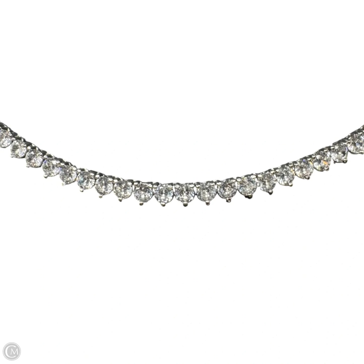 Silver Tone Tennis Necklace