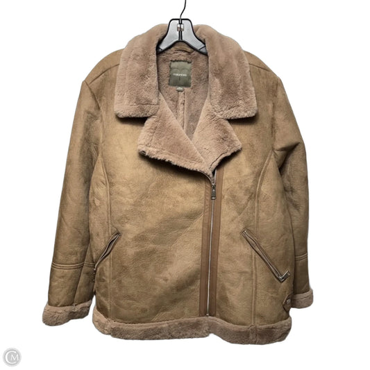 Jacket Faux Fur & Sherpa By Maurices In Tan, Size: 3x