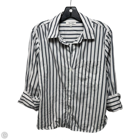 Top Long Sleeve By Madewell In Striped Pattern, Size: M