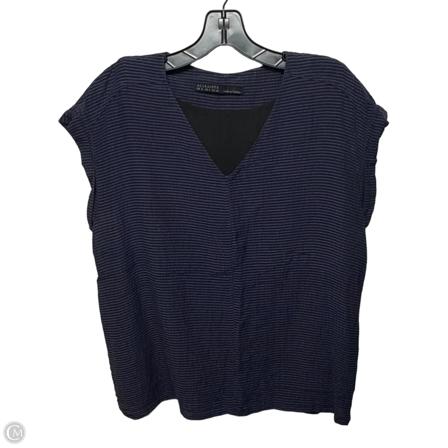 Top Sleeveless Designer By All Saints In Striped Pattern, Size: 4