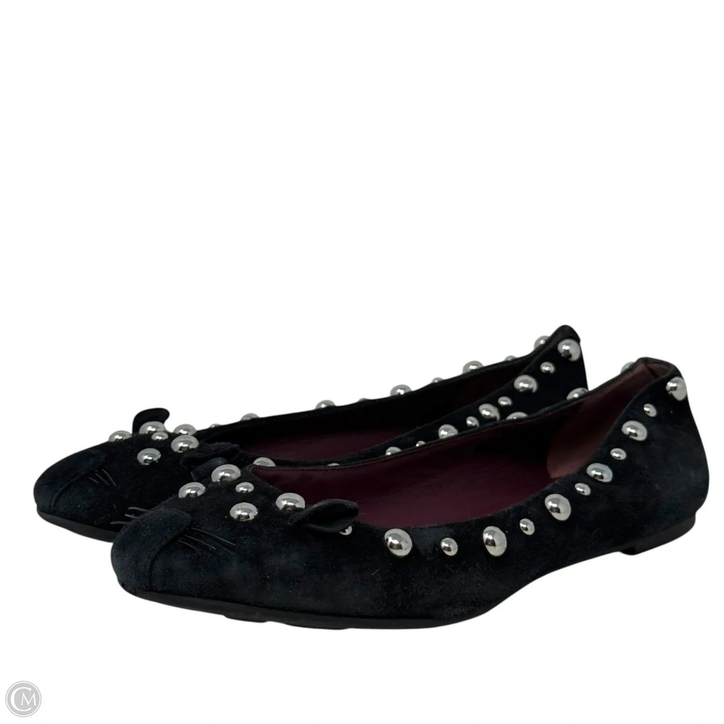 Studded Mouse Ballet Flats Luxury Designer By Marc Jacobs In Black, Size: 6 (36)