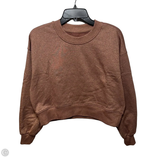 Athletic Sweatshirt Crewneck By Lululemon In Brown & Gold, Size: S ESTIMATED