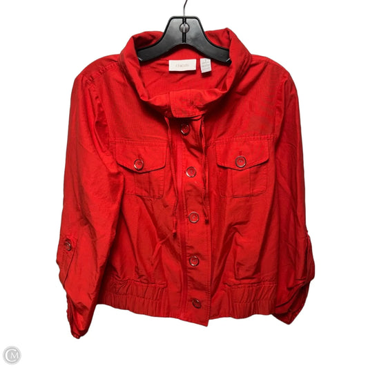 Jacket Utility By Chicos In Red, Size: M