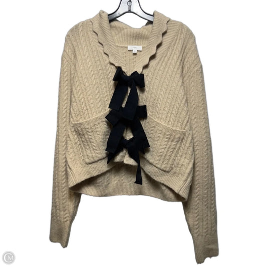 Sweater Cardigan By A Loves A In Tan, Size: M