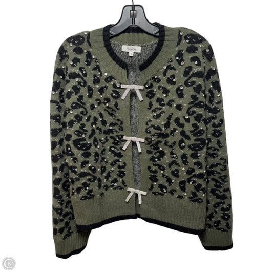 Sweater Cardigan By Avara In Animal Print, Size: M