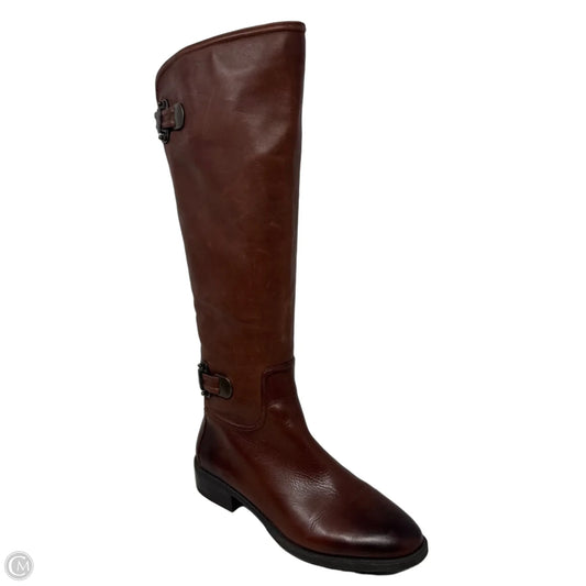 Leather Boots Knee Flats By Antonio Melani In Brown, Size: 7