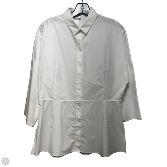 Top 3/4 Sleeve By Akris In White, Size: 8