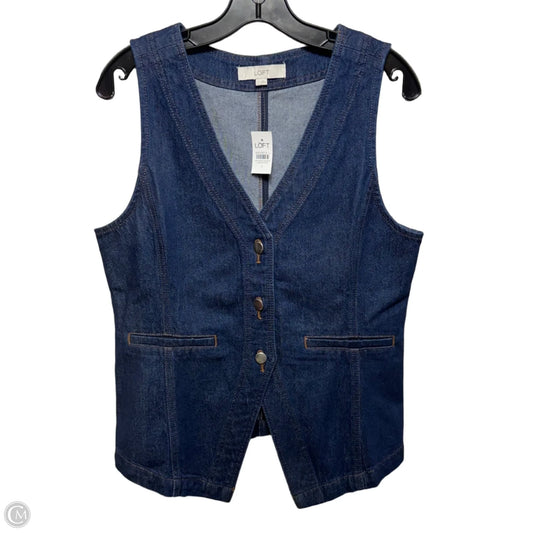 Denim Vest By Loft In Blue Denim, Size: S