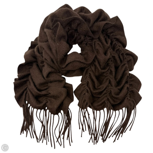 Ruched Cashmere Fringe Trim Scarf Long By Sayami