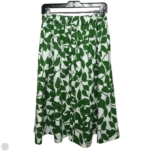 Skirt Designer By Kate Spade In Green & White, Size: 4