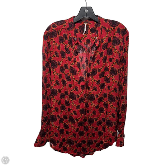 Tunic Long Sleeve By Free People In Floral Print, Size: S