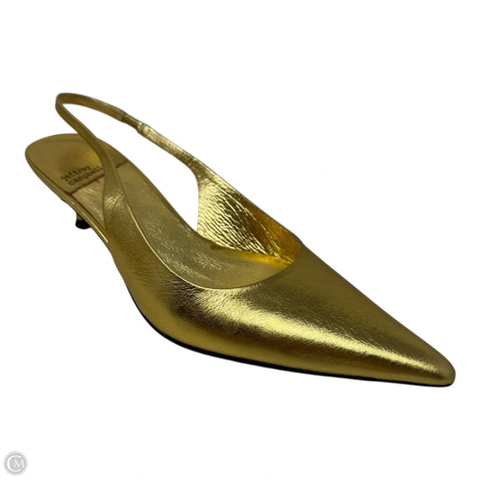 Metallic Slingback Shoes Heels Kitten By Jeffrey Campbell In Gold, Size: 9